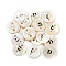 Freshwater Shell Buttons, Flat Round , Letter D, 12x2mm, Hole: 1.6mm