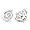 Rack Plating Brass Vortex Stud Earrings for Women, Lead Free & Cadmium Free, Long-Lasting Plated, Platinum, 27.5x24mm