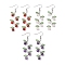 3 Pairs Fruit Gemstone & Acrylic Dangle Earrings, with 316 Surgical Stainless Steel Findings, 60~65x20~22mm