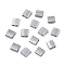 2-Hole Baking Paint Glass Seed Beads, Rectangle, Silver, 5x4.5~5.5x2~2.5mm, Hole: 0.5~0.8mm