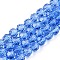 Transparent Glass Beads, Faceted(32 Facets), Round, Cornflower Blue, 10mm, Hole: 1.8mm, about 66~68pcs/strand, 24.02~24.13 inch(61~61.3cm)