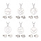 Kissitty 6 Sets 6 Style Valentine's Day Heart Jewelry Set, 304 Stainless Steel Pendant Necklace and Stud Earrings for Women, Stainless Steel Color, 17.83 inch(45.3cm), 10x10mm, Pin: 0.7mm, 1 Set/style