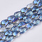 Translucent Electroplate Glass Beads Strands, Half Plated, Faceted, Teardrop, Dodger Blue, 8.5x6x3.5mm, Hole: 1mm, about 80pcs/Strand, 26.38 inch(67cm)