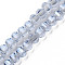 Electroplate Transparent Glass Beads Strands, Faceted, Round, Cornflower Blue, 10x8~9mm, Hole: 1.5mm, about 58~60pcs/strand, 19.69 inch(50cm)