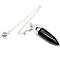 Natural Obsidian Bullet Cone Pointed Dowsing Pendulums, 230mm