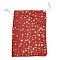 Gold Stamping Christmas Velvet Storage Bags, Drawstring Bags, Rectangle, Red, Star, 18x13x0.01cm