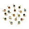 304 Stainless Steel Charms, with Rhinestone, Flat Round, Polishing, Real 18K Gold Plated, 9x6.5x3.5mm, Hole: 2mm