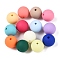 Rubberized Style Imitated Silicone Acrylic Beads, Round, Mixed Color, 13.5~14x13mm, Hole: 2mm