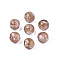 Handmade Gold Sand Lampwork Beads, Round, Rosy Brown, 9~10x9~10mm, Hole: 1.5mm