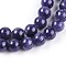 Natural Dyed Yellow Jade Gemstone Bead Strands, Round, Prussian Blue, 8mm, Hole: 1mm, about 50pcs/strand, 15.7 inch