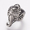 304 Stainless Steel Beads, Elephant, Antique Silver, 18x11.5x14mm, Hole: 8mm