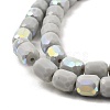 Frosted Imitation Jade Glass Beads Strands GLAA-P058-08A-4