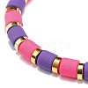 5Pcs 5 Colors Column Polymer Clay Stretch Beaded Bracelets BJEW-JB08765-2