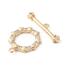 Brass Pave Clear Cubic Zirconia Toggle Clasps KK-P234-87G-3