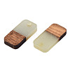 Two-tone Transparent Resin & Walnut Wood Pendants RESI-S384-008A-B05-2