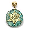 Synthetic Turquoise European Dangle Polygon Charms PALLOY-K012-01A-02-1