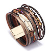 PU Leather Multi-strand Bracelets BJEW-F352-02G-05-2