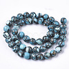 Assembled Synthetic Imperial Jasper and Natural Pyrite Beads Strands G-S366-053-2