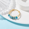 Natural Round Apatite Beaded Finger Rings RJEW-TA00118-02-2