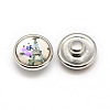 Mixed Brass Glass Dome Buttons SNAP-A048-12mm-NR-2