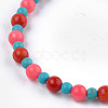 Synthetic Coral Beaded Stretch Bracelets BJEW-S134-76-2