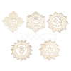 CHGCRAFT 1 Set DIY Unfinished Bohemian Meditation Energy Symbol Wood Pendant Decoration Kits DIY-CA0005-60-1