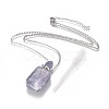 Natural Fluorite Openable Perfume Bottle Pendant Necklaces G-K295-B-P-1