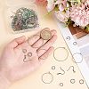 Unicraftale 40Pcs 2 Style Ion Plating(IP) Rainbow Color 304 Stainless Steel Hoop Earrings Findings STAS-UN0039-05-4