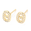 Brass Micro Pave Clear Cubic Zirconia Stud Earrings EJEW-O103-07G-1
