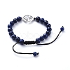 Unisex Adjustable Natural Lapis Lazuli Braided Bead Bracelets BJEW-JB05138-04-4