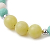 Natural Lemon Jade Beaded Anklets AJEW-AN00613-3