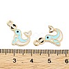 Light Gold Plated Alloy Enamel Pendants ENAM-M219-11KCG-01-3