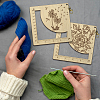 Wooden Square Frame Crochet Ruler DIY-WH0537-003-5