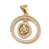 Brass Micro Pave Cubic Zirconia Pendants KK-R162-032B-G-1