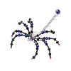 3Pcs 3 Colors Halloween Theme Spider Glass Pendants PALLOY-JF02882-4