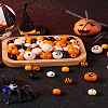 Craftdady 140Pcs Halloween Theme Painted Natural Wood Beads WOOD-CD0001-19-20