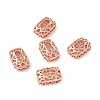 Eco-friendly Brass Micro Pave Cubic Zirconia Multi-strand Links KK-D076-02B-RG-2