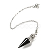 Natural Obsidian Pointed Dowsing Pendulums AJEW-P113-01P-02-2