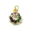 Real 18K Gold Plated Brass Pave Cubic Zirconia Pendants KK-M283-09C-02-1