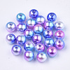 Rainbow ABS Plastic Imitation Pearl Beads OACR-Q174-6mm-06-1
