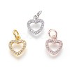 Brass Micro Pave Cubic Zirconia Charms ZIRC-J021-03-RS-1