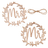 Wooden Mr and Mrs Chair Sign AJEW-WH0342-01-1