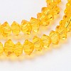 Faceted Bicone Transparent Glass Bead Strands GLAA-J083-A-2