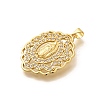 Religion Themed Rack Plating Brass Micro Pave Cubic Zirconia Pendants KK-L226-007G-14-2