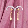 430 Stainless Steel Safety Pin Shape Dangle Stud Earrings for Women JE946A-4