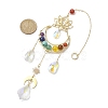 7 Chakra Gemstone & Lotus Moon Hanging Ornaments HJEW-TA00176-3