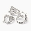 925 Sterling Silver Rhinestone Claw Finger Ring Components STER-E061-43P-1