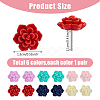 FIBLOOM 6 Pairs 6 Colors 3D Flower Polymer Clay Stud Earrings with 304 Stainless Steel Pins EJEW-FI0003-13-9