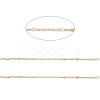Brass Heart & Plastic Pearled Link Chains CHC-M025-34G-2