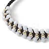 Adjustable Faceted Glass Nylon Cord Braided Bead Bracelets for Women Men BJEW-JB10369-3